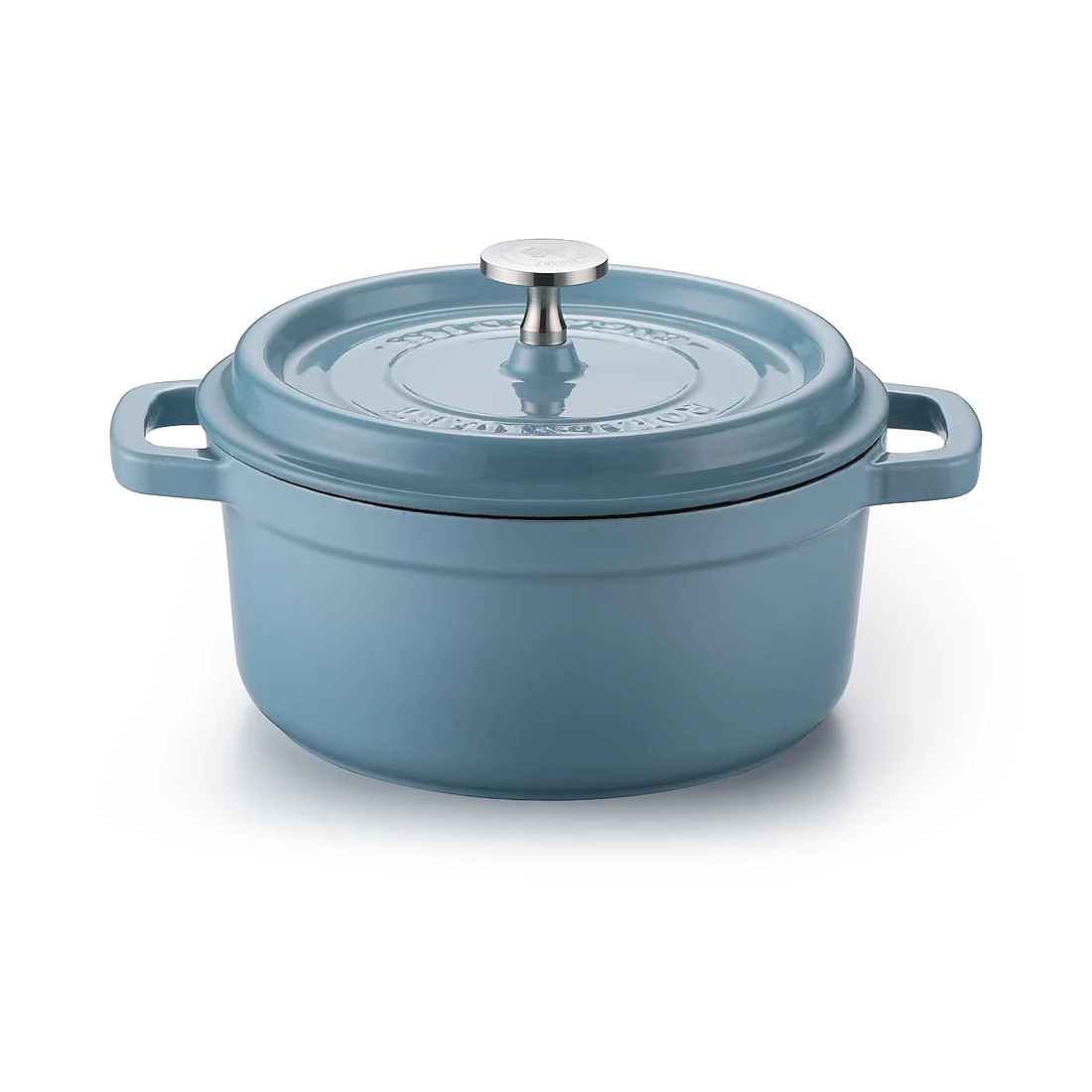 Nordic blue enameled cast iron Dutch oven