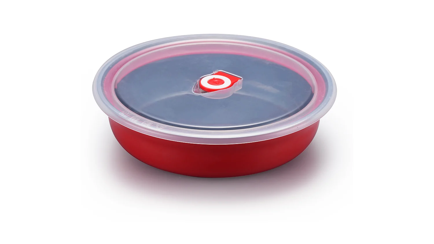 Low-profile cream enameled cast iron braiser for premium cookware lines