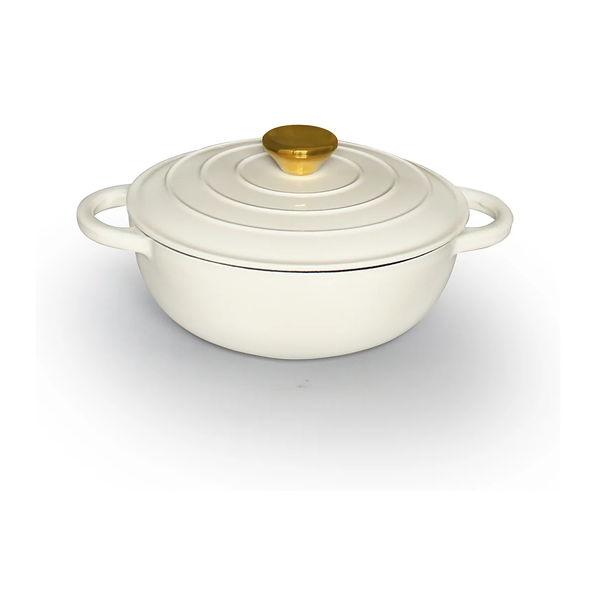Real cream enameled cast iron casserole product photo for private label cookware
